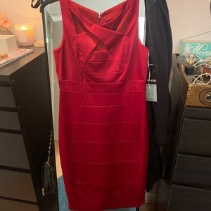Melrose Red Satin Cocktail Dress